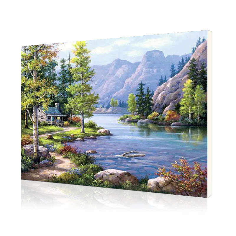 

Картина по номерам Lesko DIY E769 "Хижина в лесу" 40-50 см