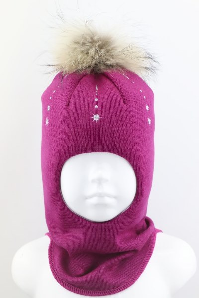 

Зимняя шапка-шлем Beezy для девочки 2012-19-22 Енот р. 1 (47-49 см)