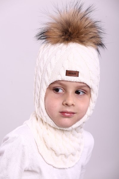 

Зимняя шапка шлем Beezy для девочки 1801-25-22 Енот р. 4 (от 56 см)