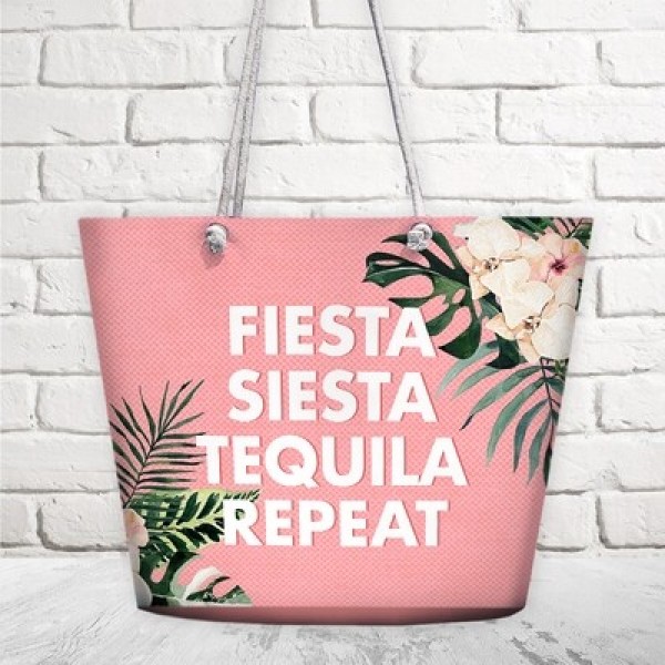 

Сумка пляжная с принтом "Fiesta siesta tequila repeat" Malibu сумка для пляжа с разноцветным принтом и застежкой молнией
