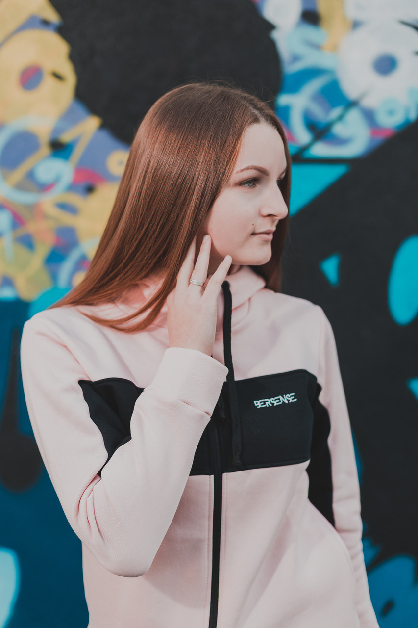 

Теплий жіночий спортивний костюм BERSENSE FROST на замку рожевий, 44