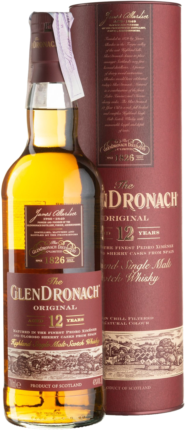 Акція на Виски GlenDronach 12уо Original 0.7 л 43% в тубусе (5060088791646) від Rozetka UA