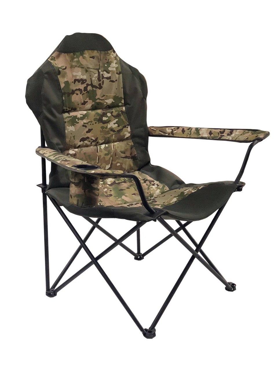 

Стул-кресло рыбацкое Mavens с подстаканником, камуфляж черно-зеленый, 40x47x82 см. (300101)
