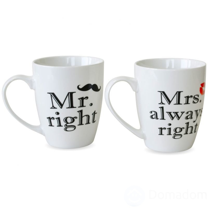 

Набор чашек 360 мл 2 шт Mr right и Mrs always right Keramia 21-272-053