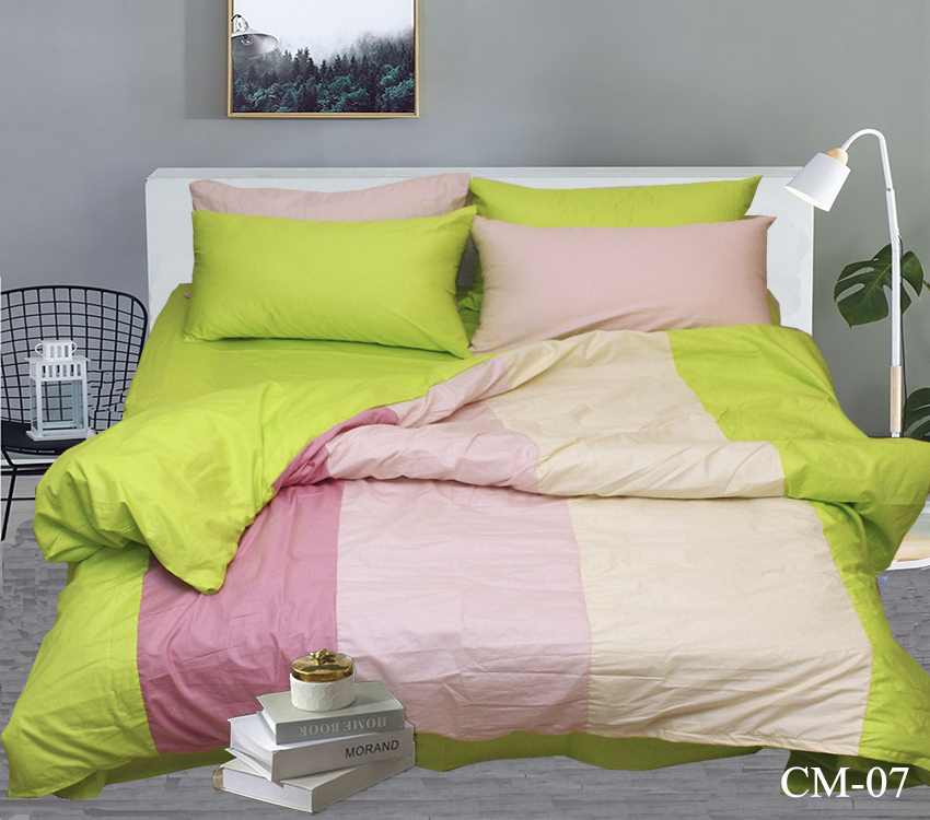 

Евро комплект постельного белья Сатин 220x240 см Color mix CM-07