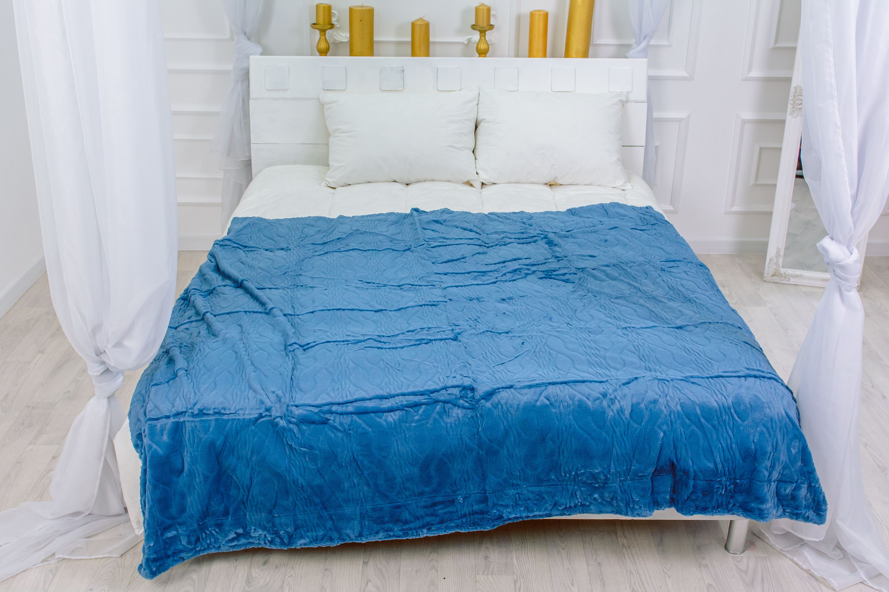 

Плед MirSon 1002 Damask Blue 150х200 см италия, флис