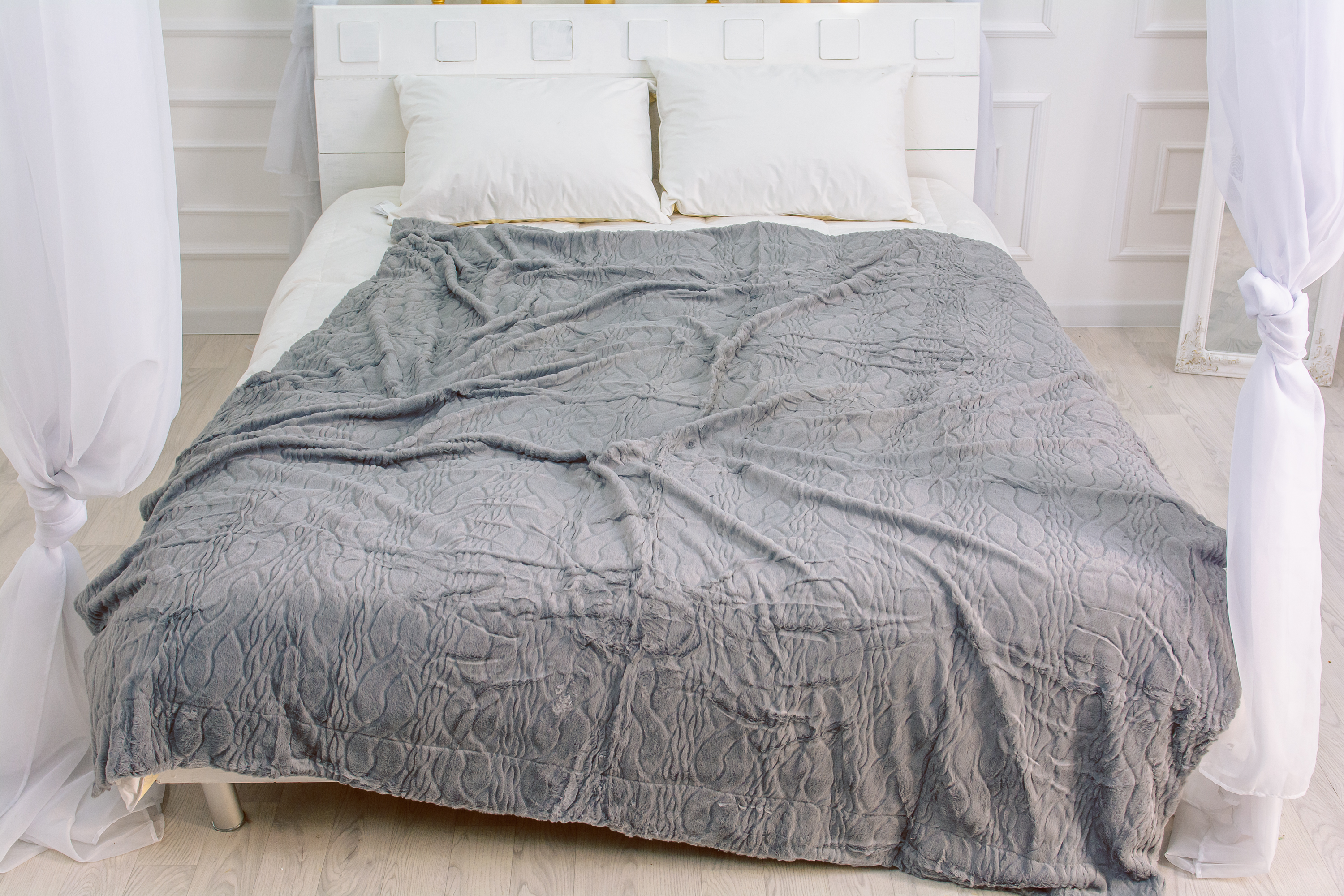 

Плед MirSon 1007 Damask Light Gray 150х200 см италия, флис