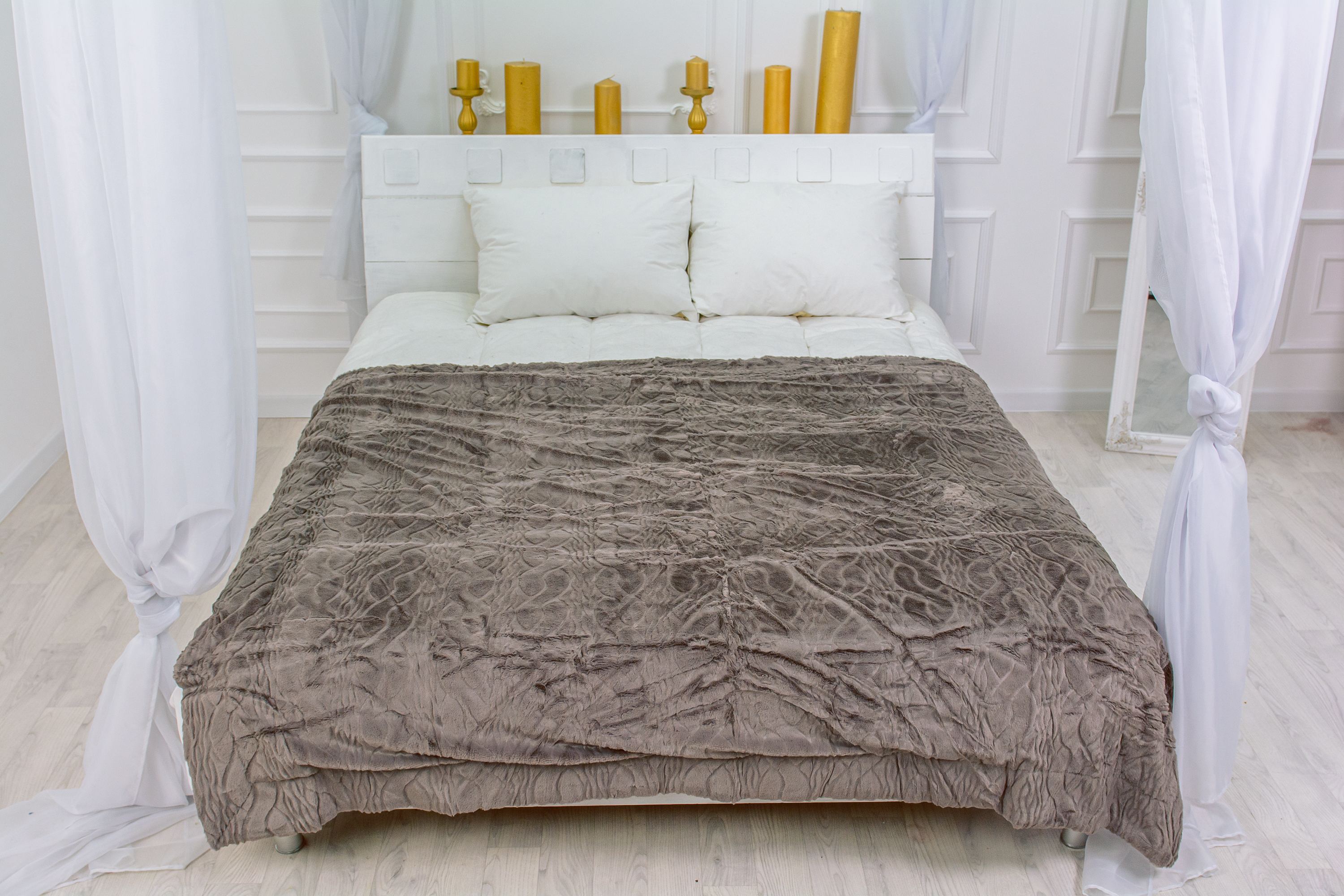 

Плед MirSon 1001 Damask Graphite 180х200 см италия, флис