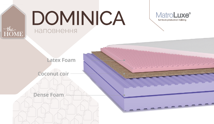 

Матрас Dominica MatroLuxe The Home 18 90x200 см 0132-0209