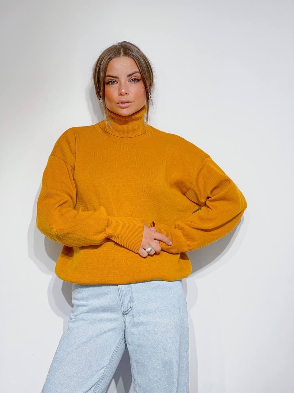 

Свитер - SRS - кофта с горлом - 42-50 - горчица