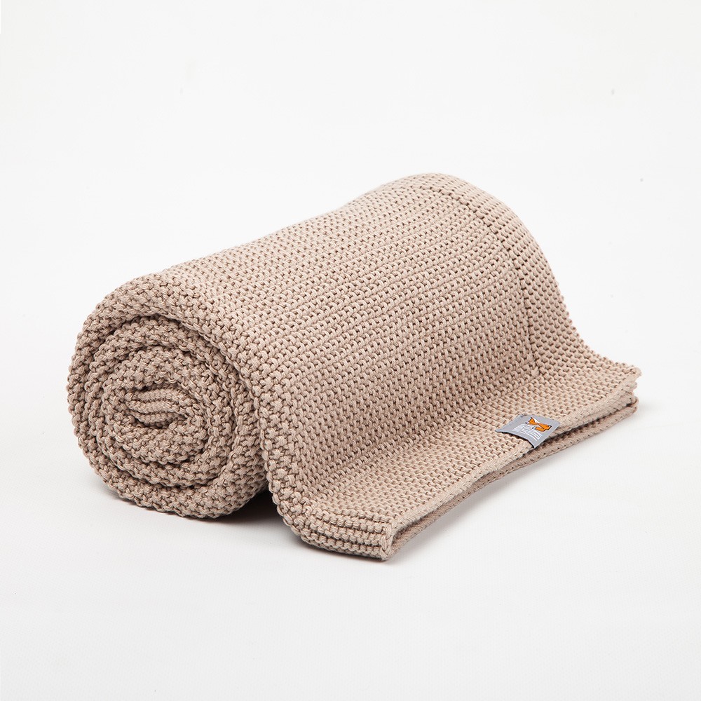 

Плед детский вязаный HappyLittleFox • Капучино | 100 х 80