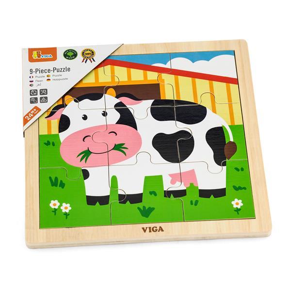 

Деревянный пазл Viga Toys Коровка, 9 эл. (OPT2_51438) 23 x 23 x 1 см