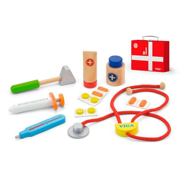 

Деревянный игровой набор Viga Toys Чемоданчик доктора (OPT2_50530) 21 x 6 x 17 см