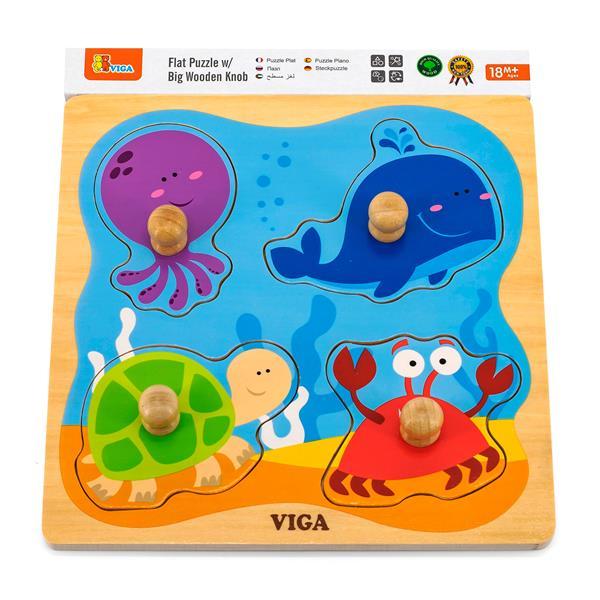 

Деревянная рамка-вкладыш Viga Toys Морские обитатели (OPT2_50132) 25 x 3 x 23 см