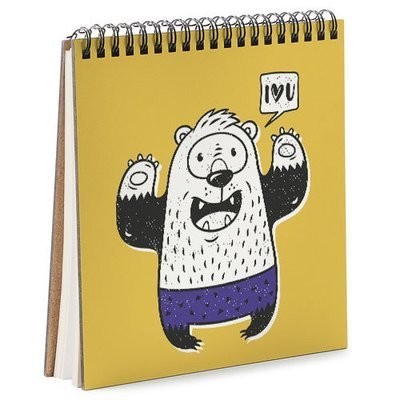 

Блокнот скетчбук базовый квадратный Sketchbook Present Скетчбук блокнот с принтом для рисования блокнот с принтом Медведь