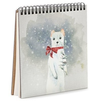 

Блокнот скетчбук базовый квадратный Sketchbook Present Скетчбук блокнот с принтом для рисования блокнот с принтом Белый хорёк