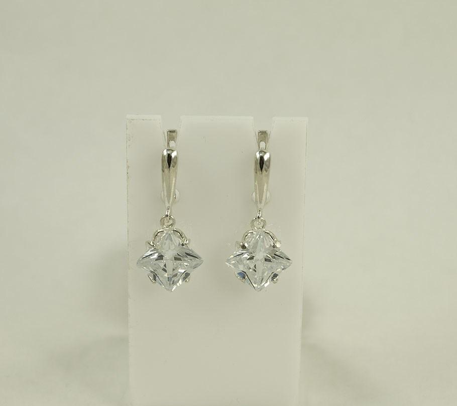

Серьги с квадратными камнями Maxi Silver 8817