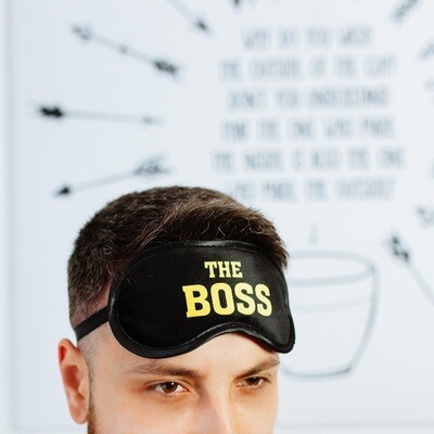 

Маска для сна с принтом "Boss" Present маска для сна с бархатистой ткани и атласа с принтом лучший подарок разноцветная