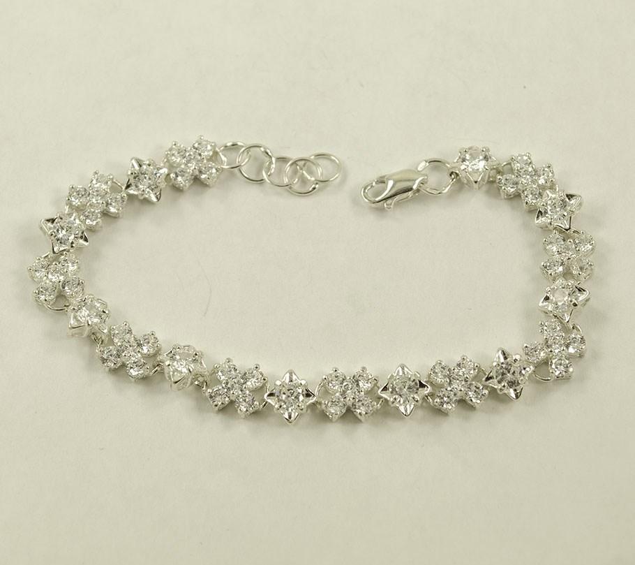 

Регулируемый браслет с камушками Maxi Silver 8805