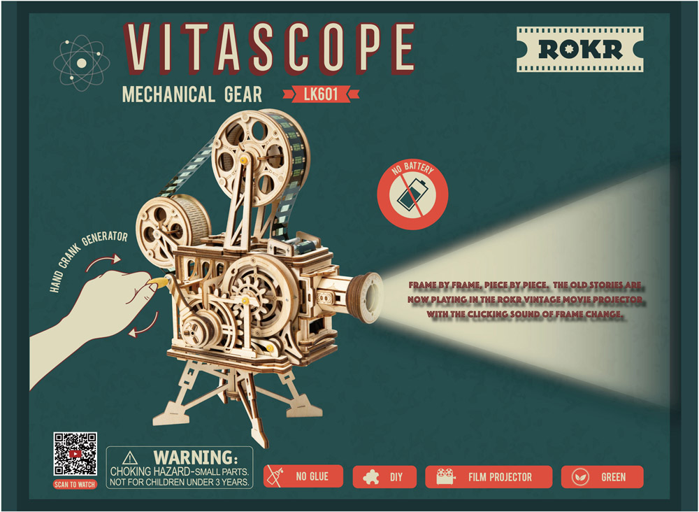 

Конструктор Robotime механический Фильмоскоп 166 деталей (LK601) (6946785165098)