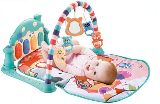 

Игровой коврик для малышей METR+ 668-151 со звуковыми и световыми эффектами голубой (24040004)