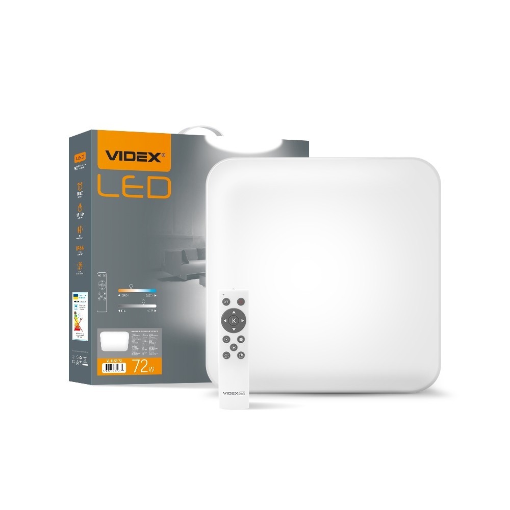 

LED светильник VIDEX 72W 2800-6000K функциональный квадратный