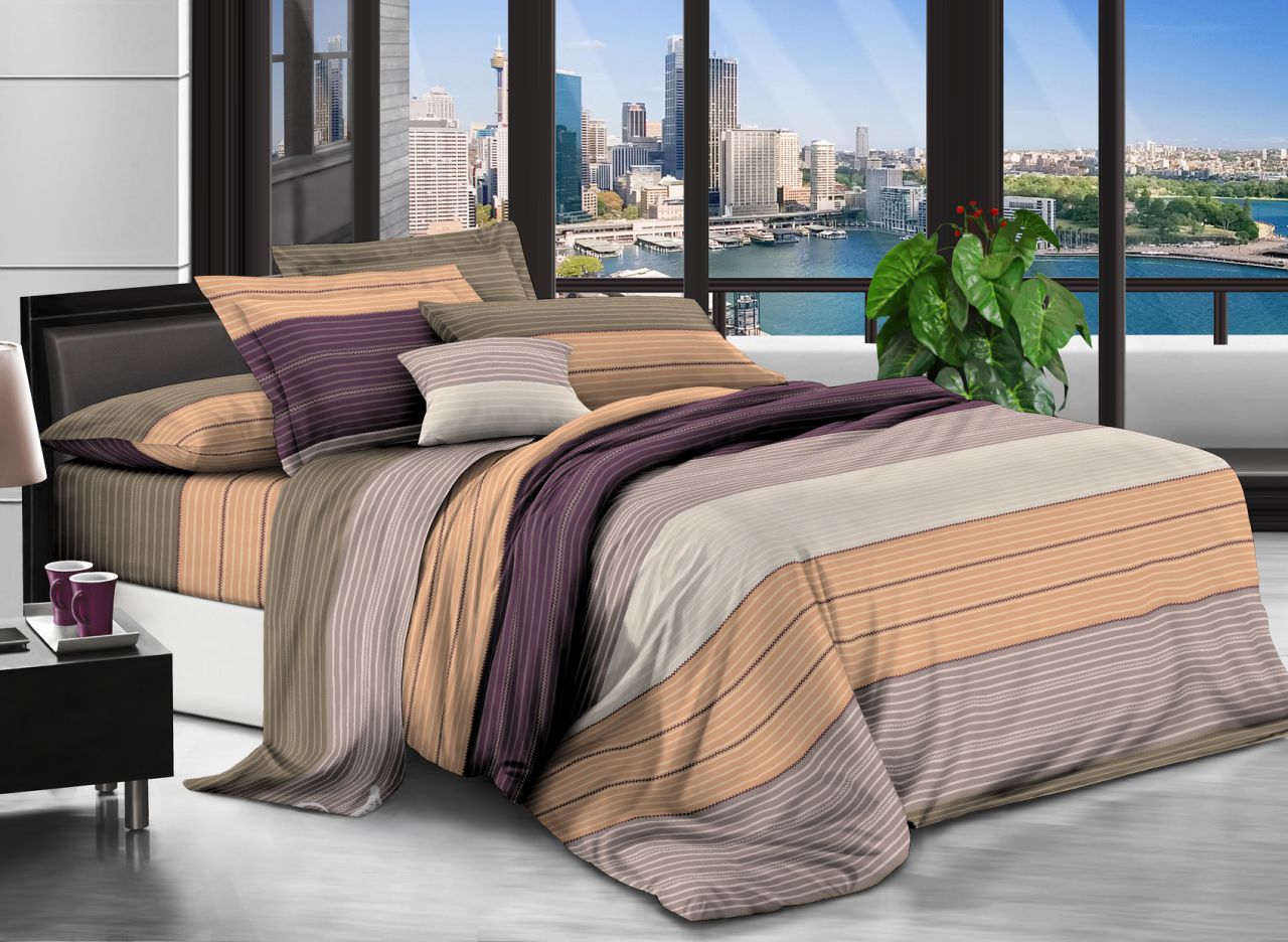 

Комплект постельного белья NSHV Семейный Бязь Песчаные дюны поcтільна білизна n_4027s