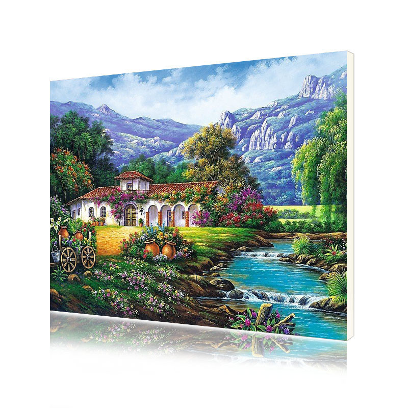 

Картина по номерам Lesko RSB-8175 "Дом у горного озера" 40-50см набор для творчества живопись (K/OPT2-4771-14659)