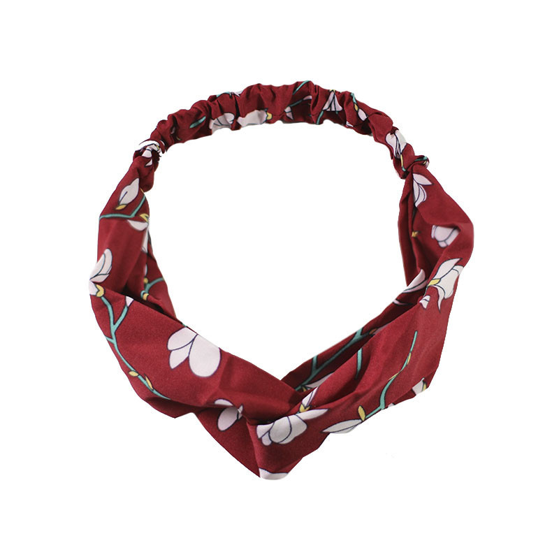 

Повязка для фиксации волос Lesko JC1004 Цветы-красный красивая лента на голову женская (K/OPT2-6618-23773)