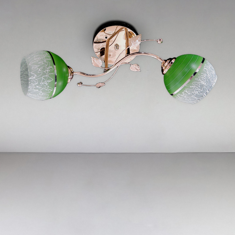 

Люстра стельова Light House SRS-16211/2 золото + зелений