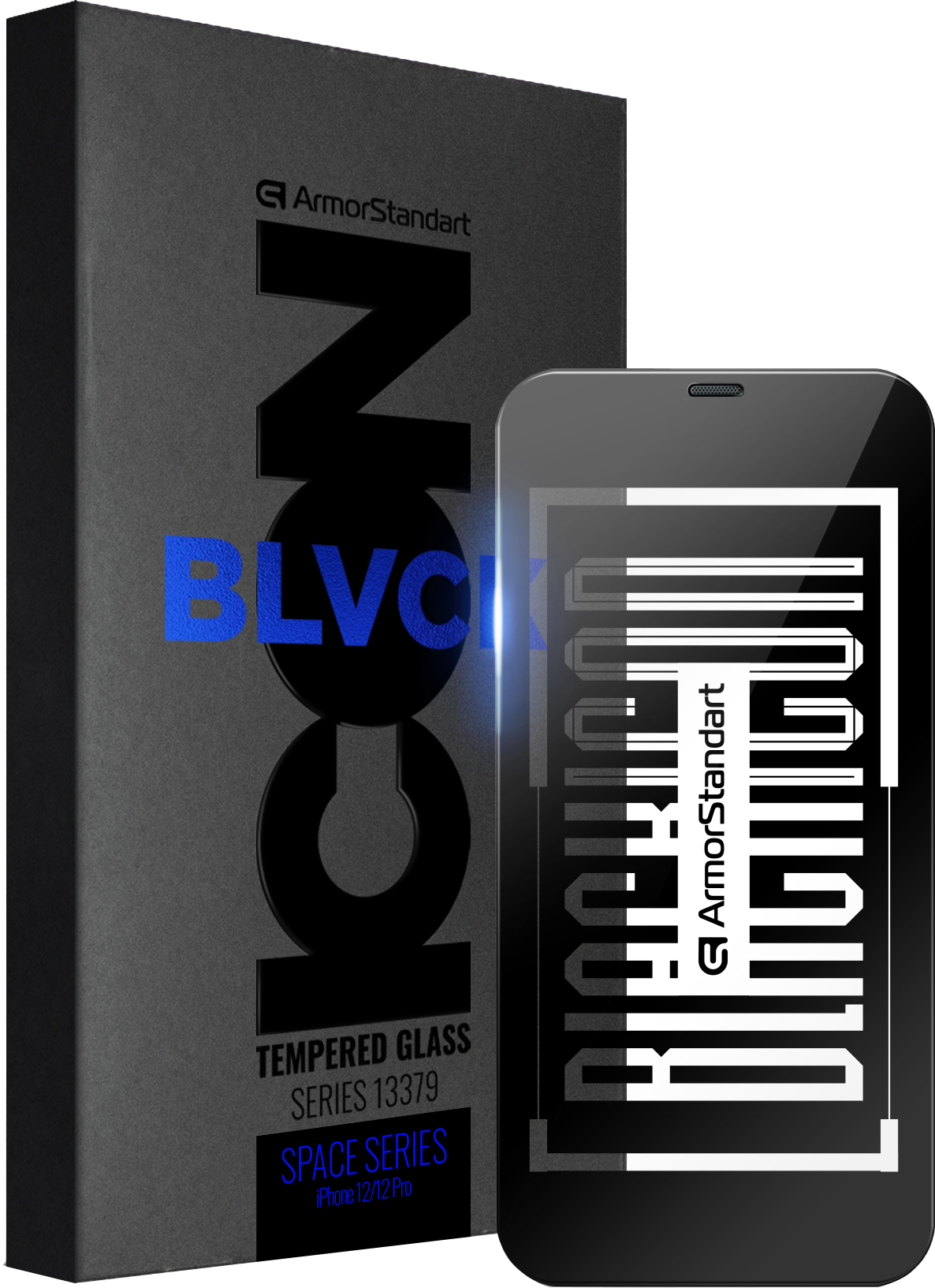

Защитное стекло ArmorStandart Space Black Icon для Apple iPhone 12/12 Pro Black