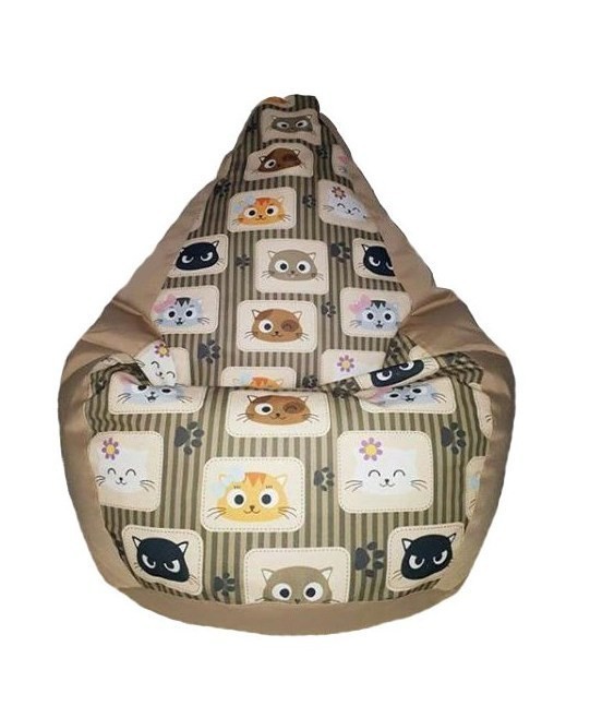 

Кресло-мешок Ecobag Груша комби детская 120/80 Бежевый