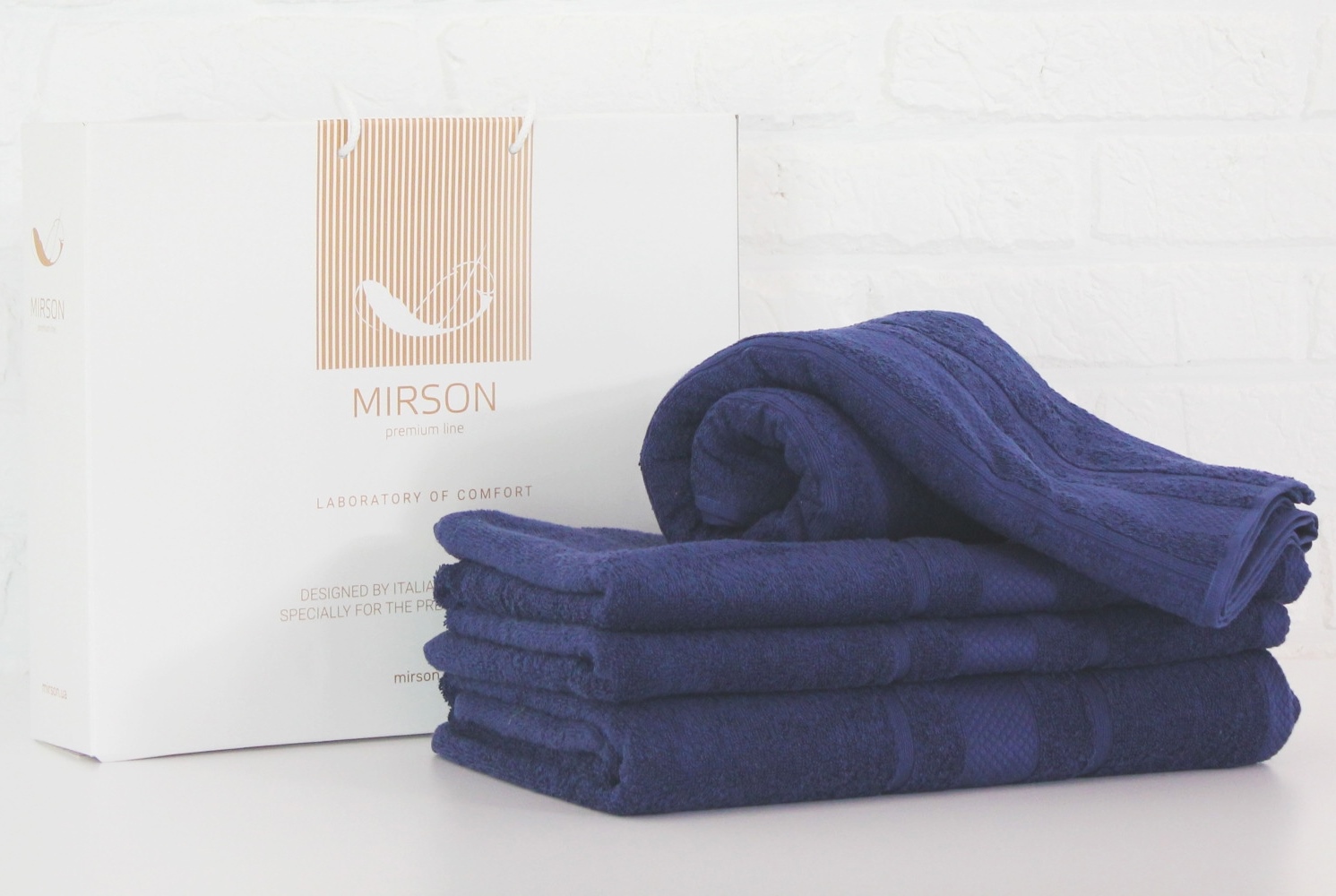 

Набор полотенец MirSon 5076 Elite SoftNes Kingblue 40x70 см + 50x90 см + 70x140 см + 100x150 см - 4 шт Синий италия, махра