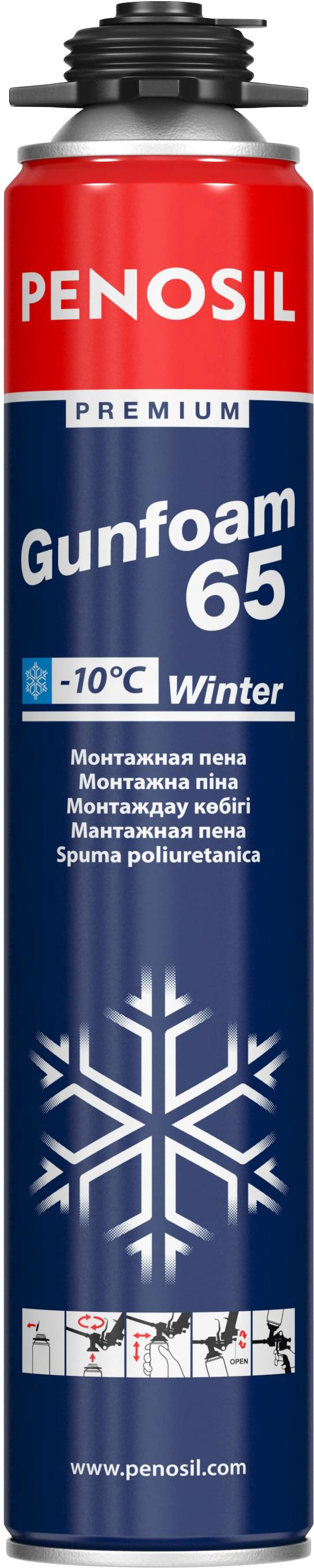 

Пистолетная монтажная пена Penosil Premium Gunfoam 65 Winter 820 мл (A3413)