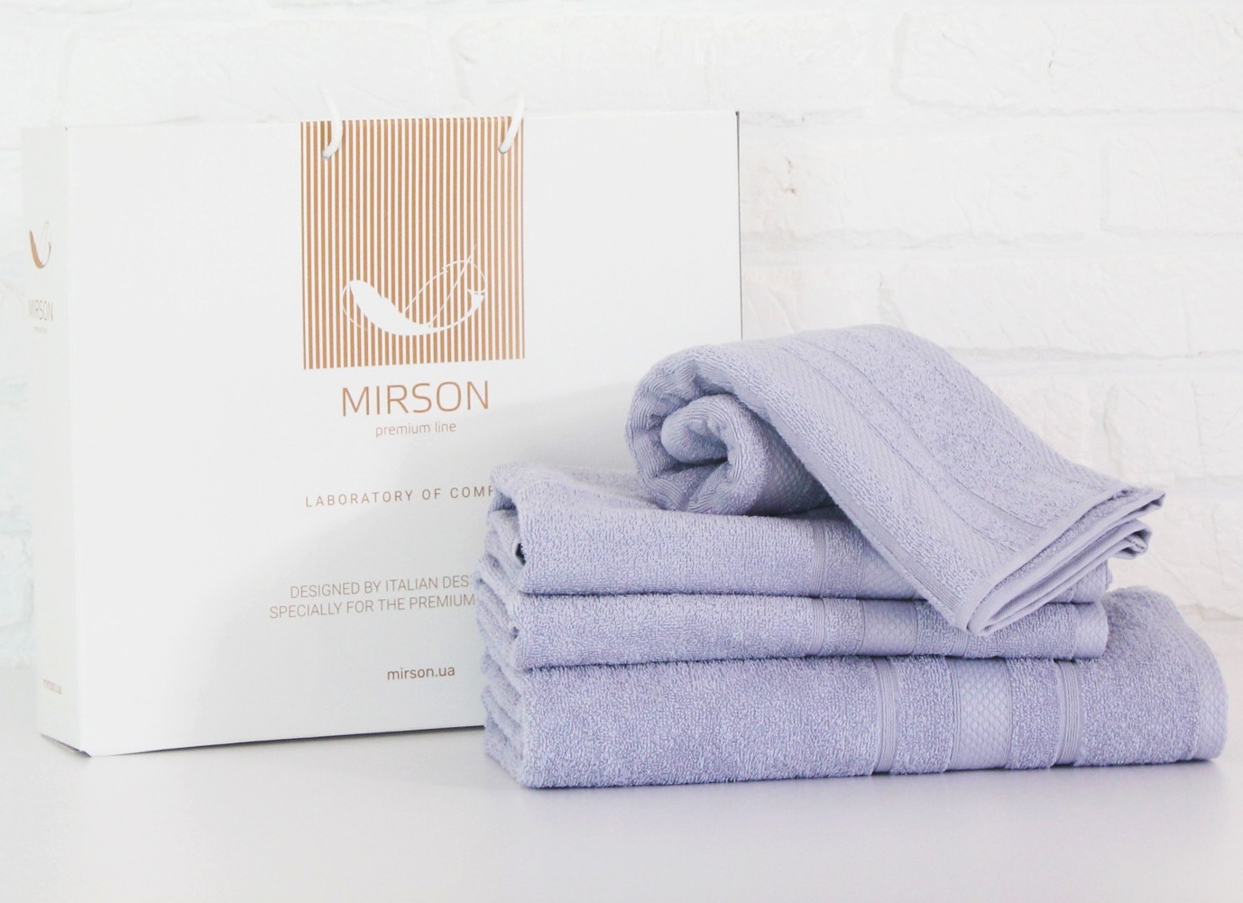 

Набор полотенец MirSon 5077 Elite SoftNes Lavender 40x70 см + 50x90 см + 70x140 см + 100x150 см - 4 шт Сиреневый италия, махра