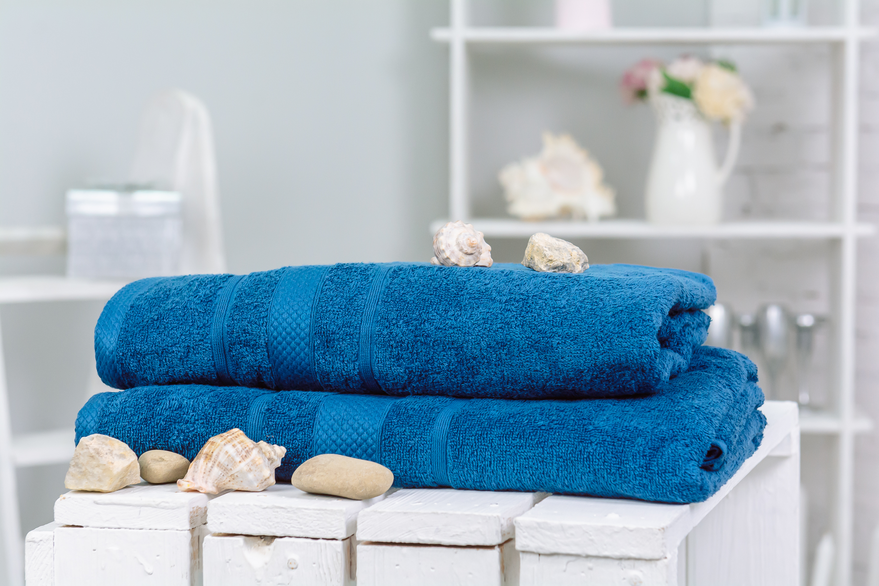 

Набор полотенец MirSon 5085 Elite SoftNes Blueberry 50x90 см + 70x140 см - 2 шт Синий италия, махра