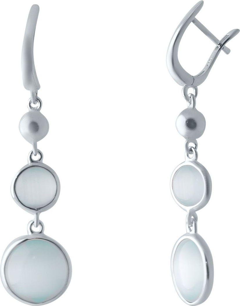 

Серебряные серьги SilverBreeze с кошачим глазом