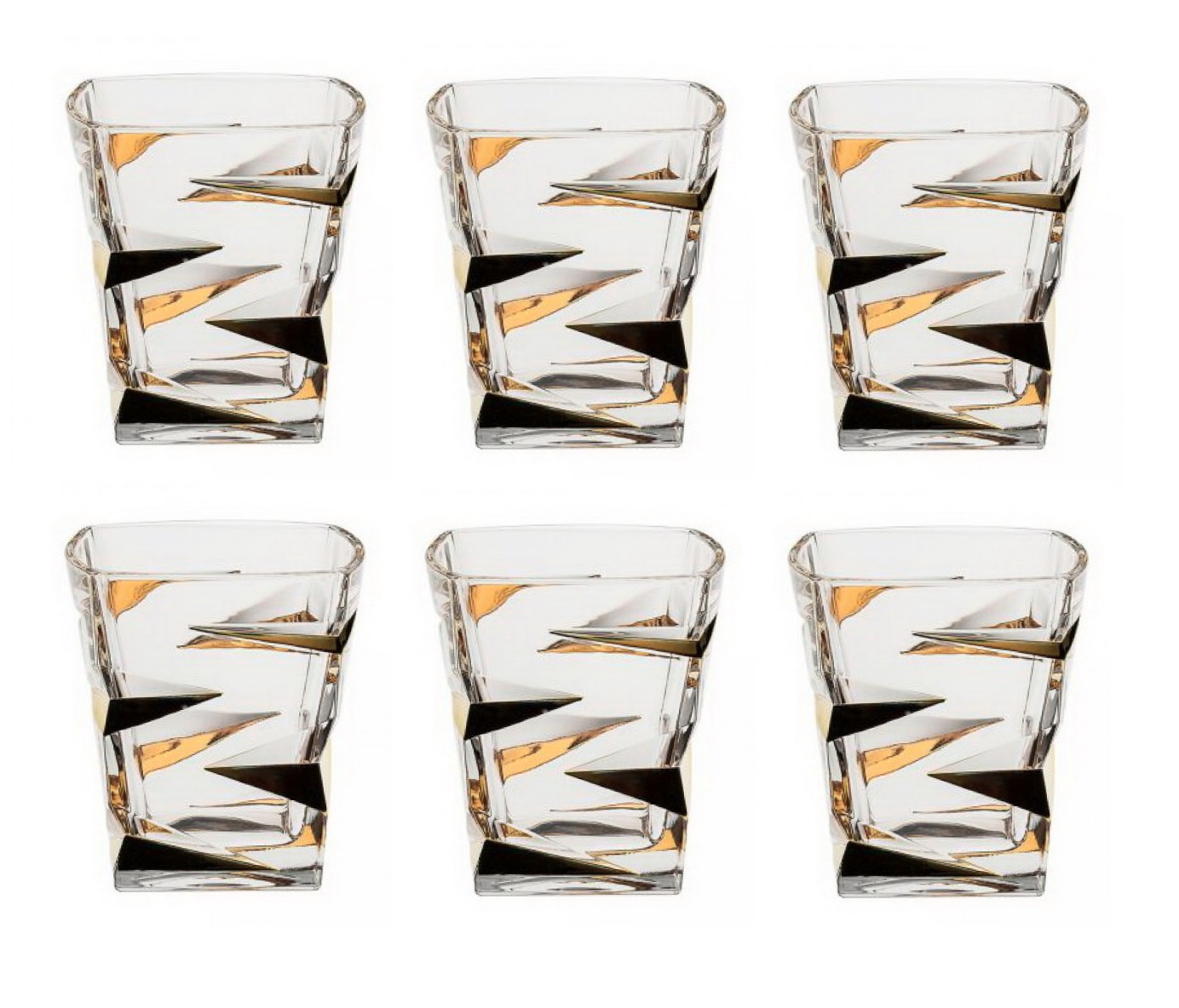 

Набір склянок Bohemia Zig-Zag Gold 6 шт 300 мл (21804/72231/300)