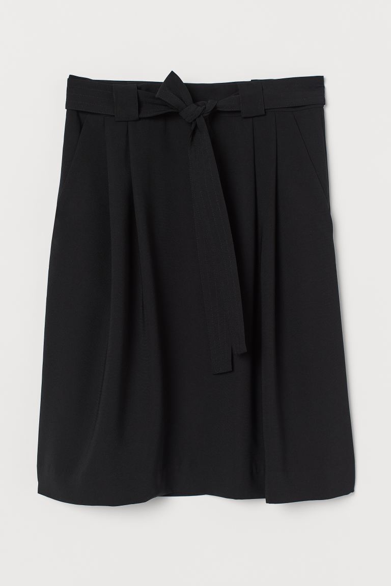 

Юбка с поясом H and M  Черный, Юбка с поясом H and M 46 Черный