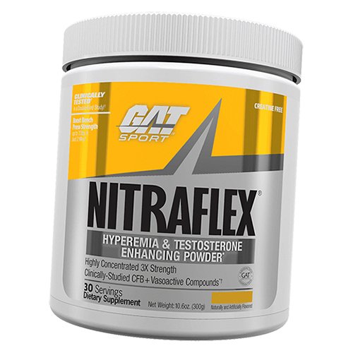 

Предтренировочная добавка, Nitraflex, GAT Sport 300г Голубая малина (11129002)