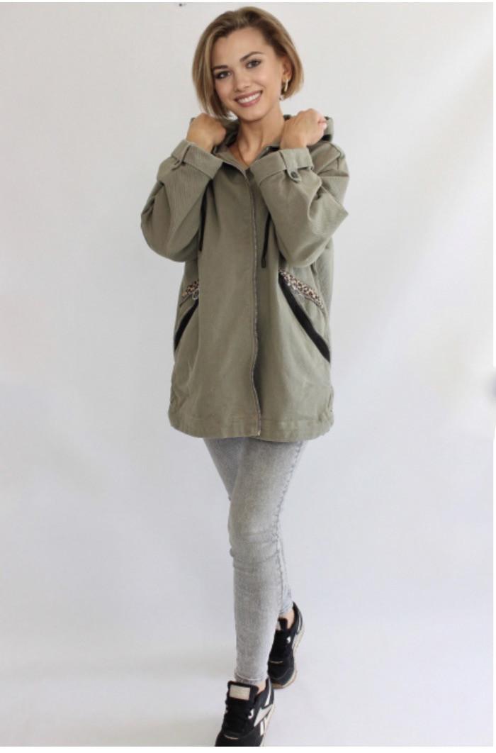 

Джинсовая куртка оversize Ylanni Vivien 6XL Хаки