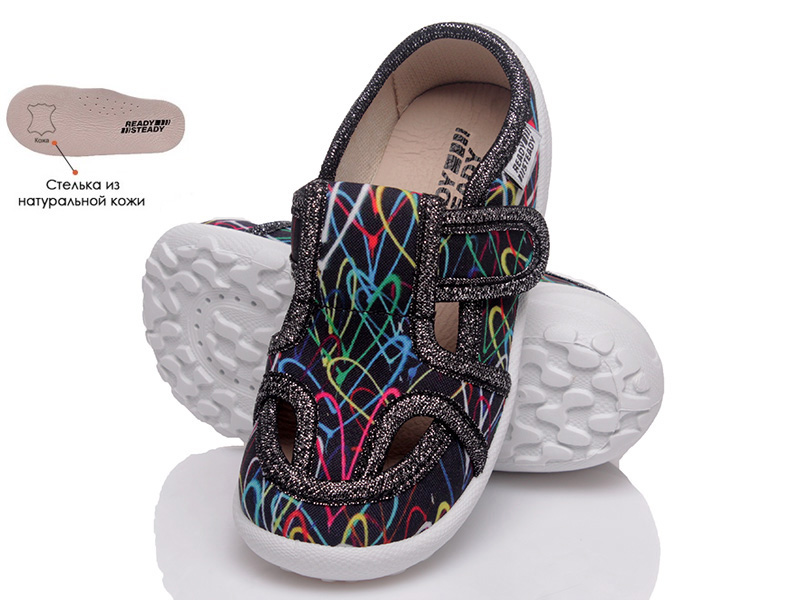 

Детские тапочки деми Ready Steady n804-423s для девочки Черный р.28 (18 см.)