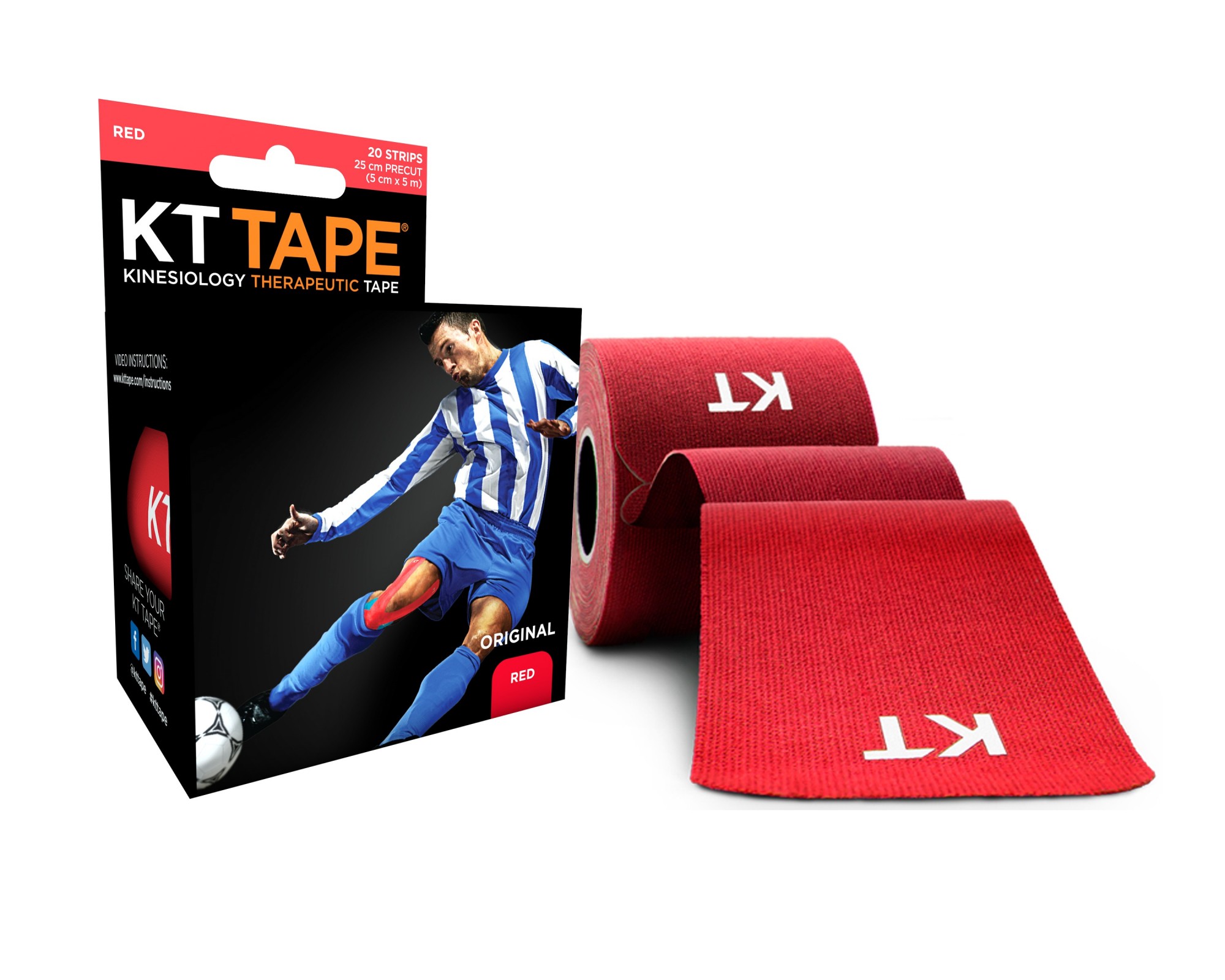 

Кинезио тейп KT TAPE ORIGINAL COTTON PRECUT 5смх5м красный