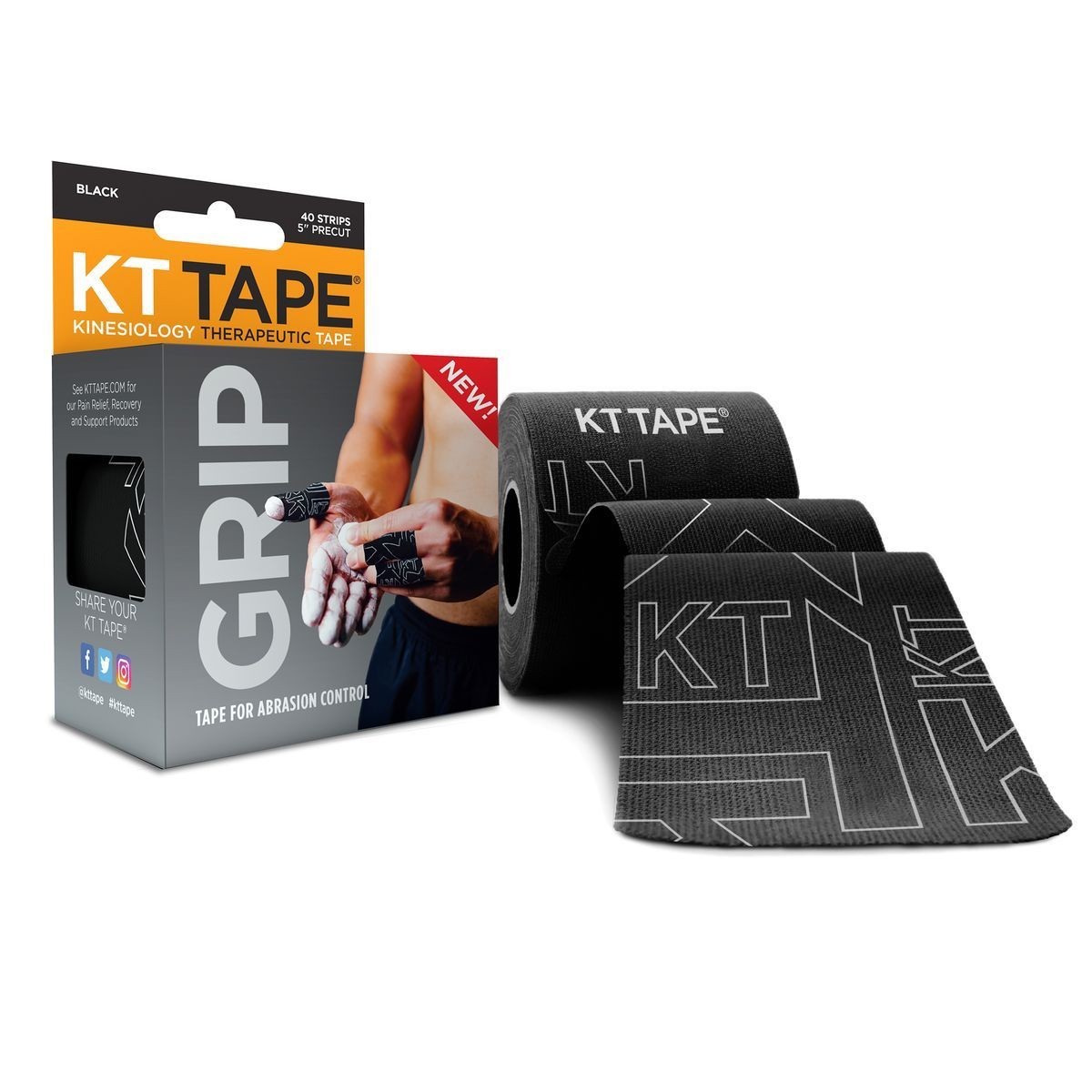 

Кинезио тейп KT TAPE ORIGINAL COTTON GRIP PRECUT 5смx5м черный