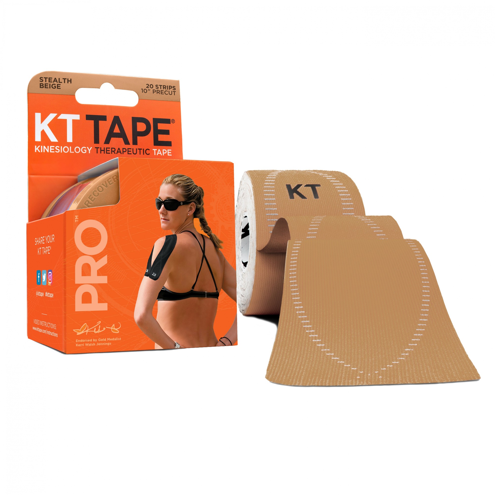 

Кинезио тейп KT TAPE PRO SYNTHETIC PRECUT 5смх5м бежевый