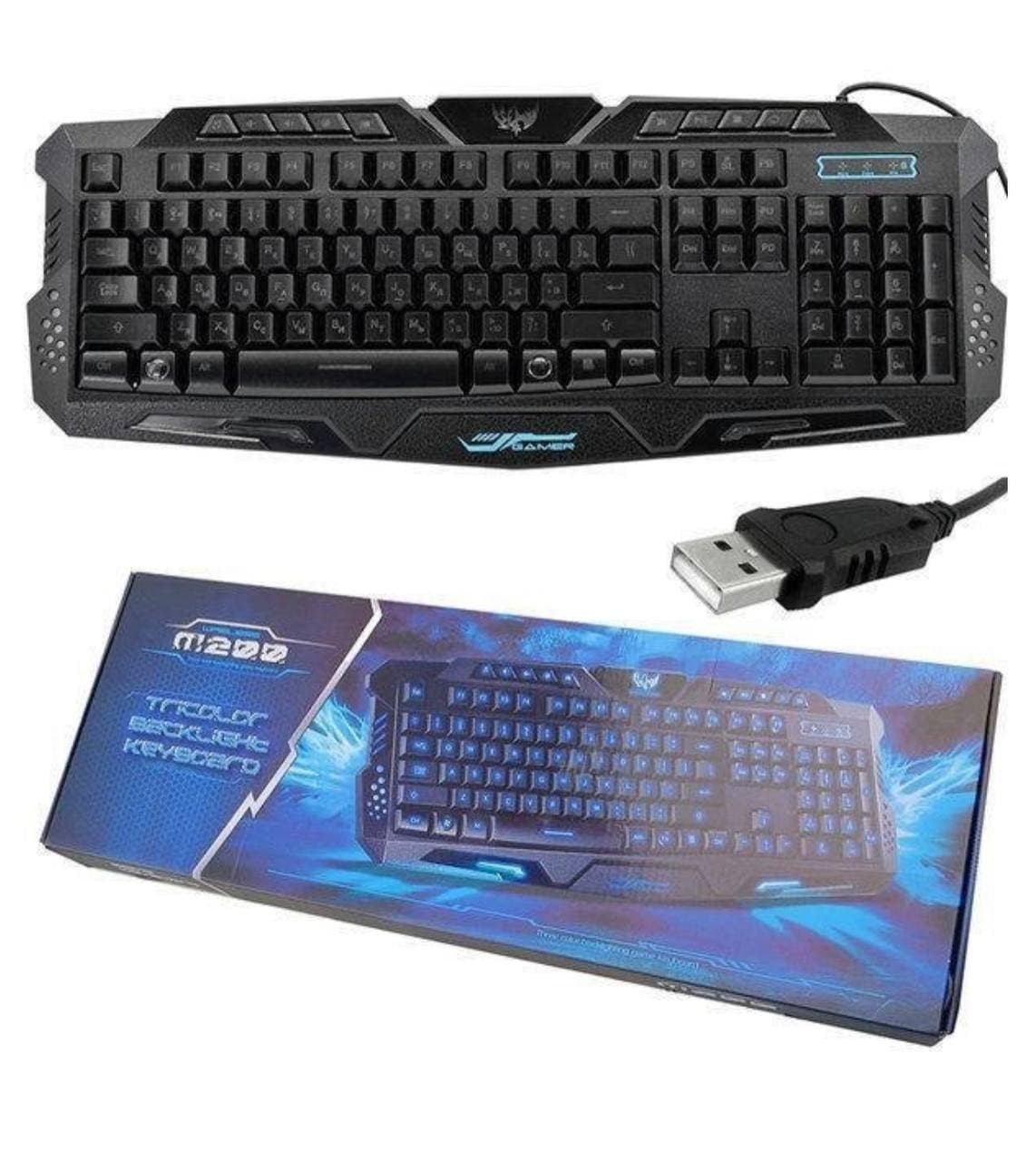 

Игровая клавиатура Keyboard Atlanfa M200 с 3-х цветной подсветкой, проводная