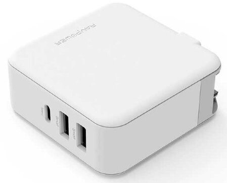 

RavPower Usb Wall Charger Quick Charge 2xUSB and USB-C 65W (RP-PC082WH) White