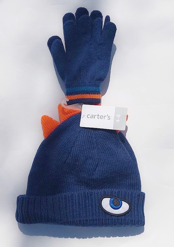 

Зимний набор шапка+ перчатки Carters 55 cм Dino
