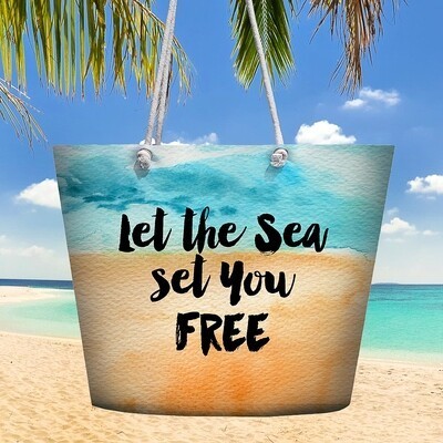 

Сумка пляжная с принтом "Let the sea set you free" Malibu сумка для пляжа с разноцветным принтом и застежкой молнией