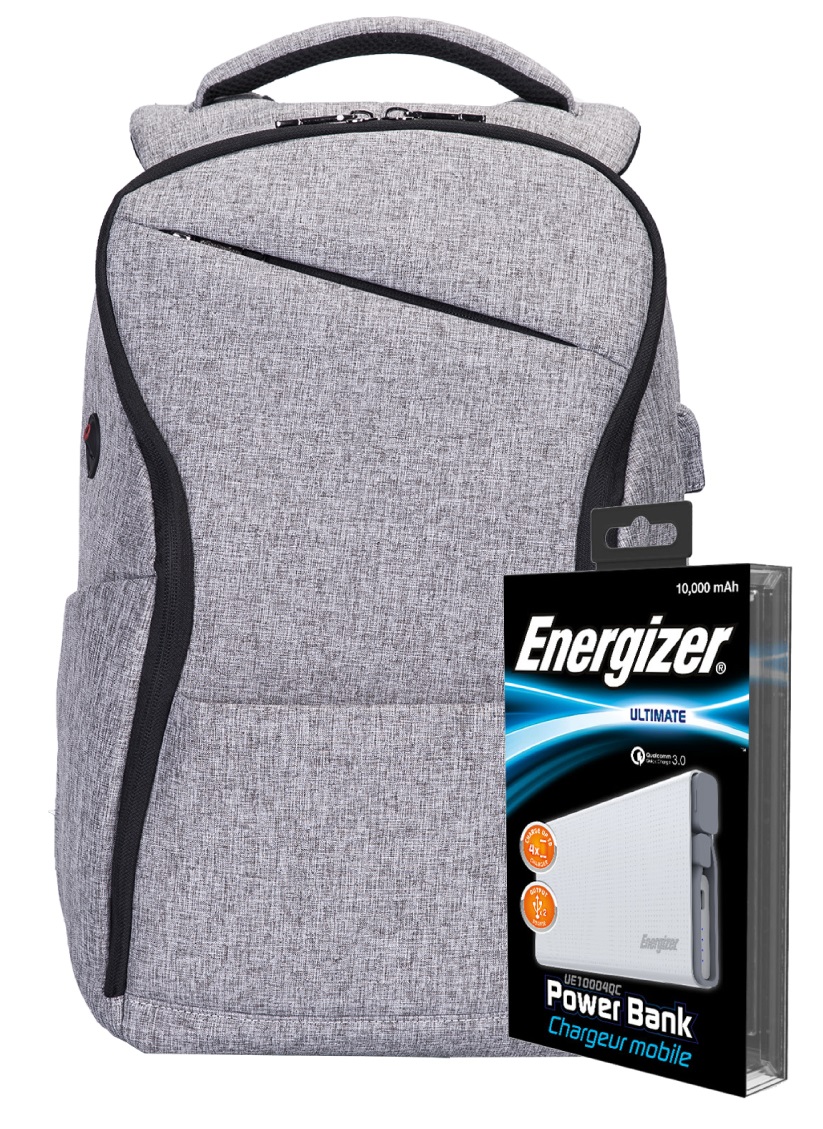 

Рюкзак Energizer EPB005 (Grey) + Powerbank UE10004QC